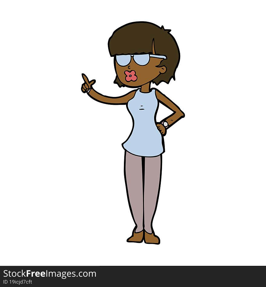 cartoon woman wearing spectacles