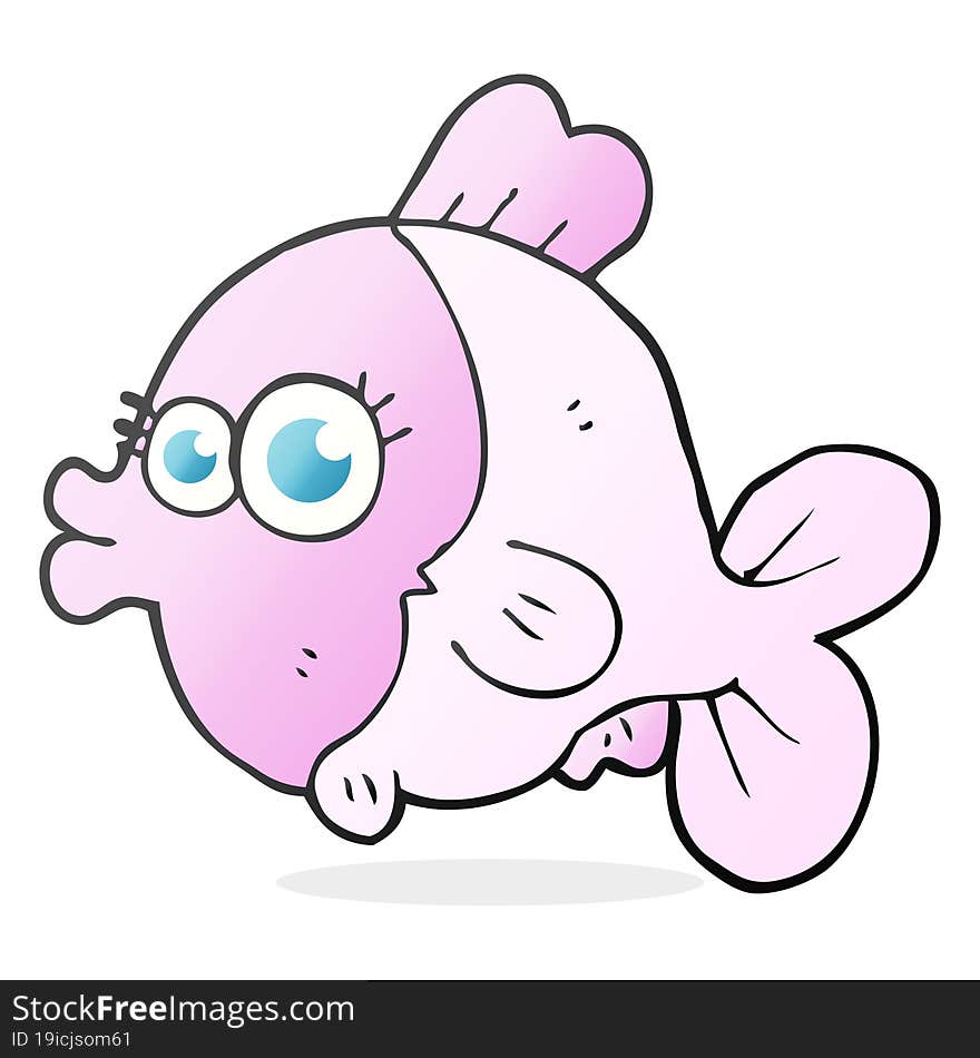 Funny Cartoon Fish With Big Pretty Eyes