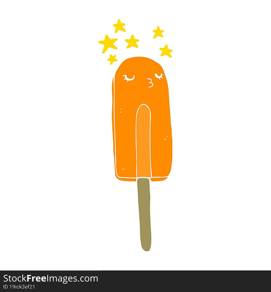 flat color style cartoon ice lolly