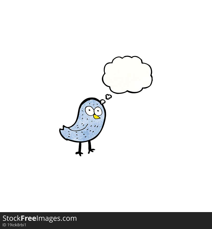 cartoon bird with thought bubble