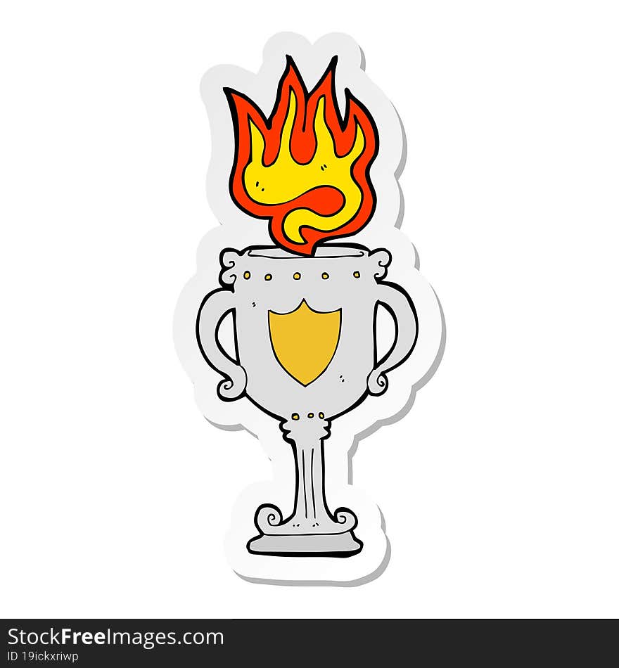 sticker of a cartoon trophy