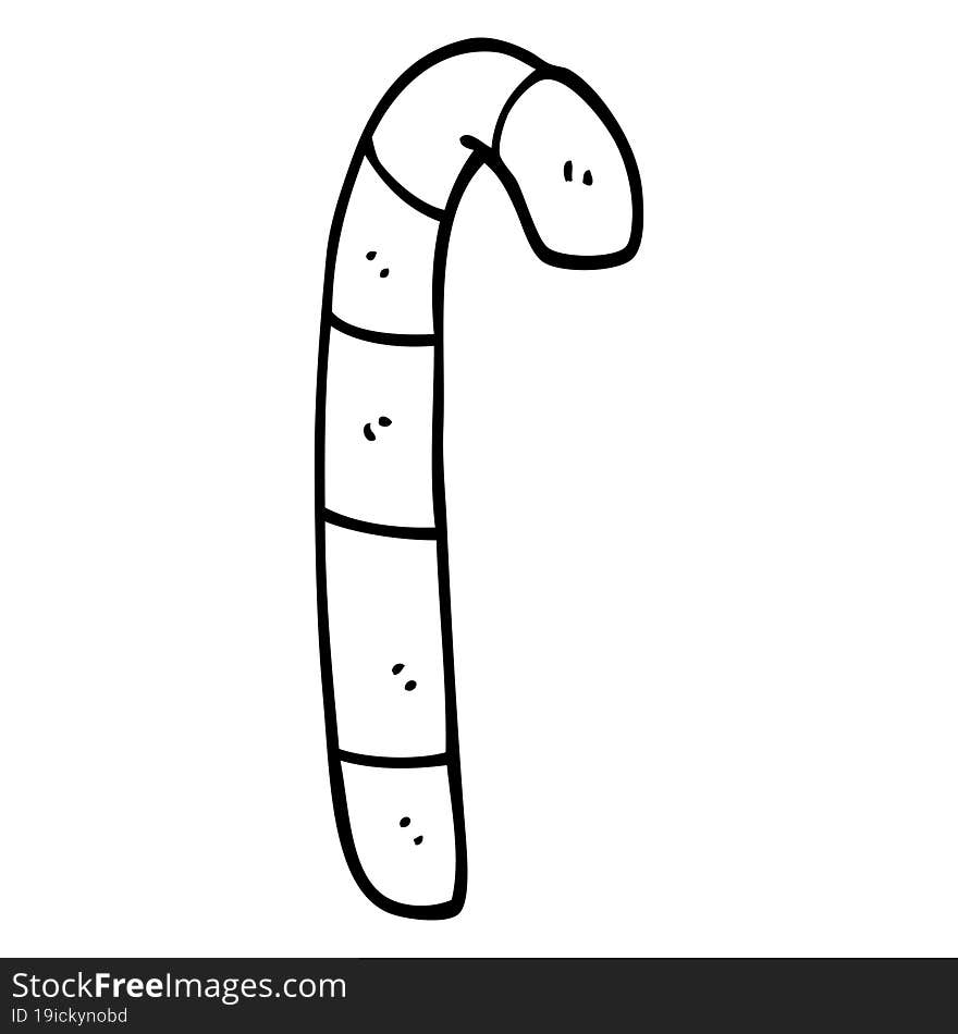 line drawing cartoon striped candy cane