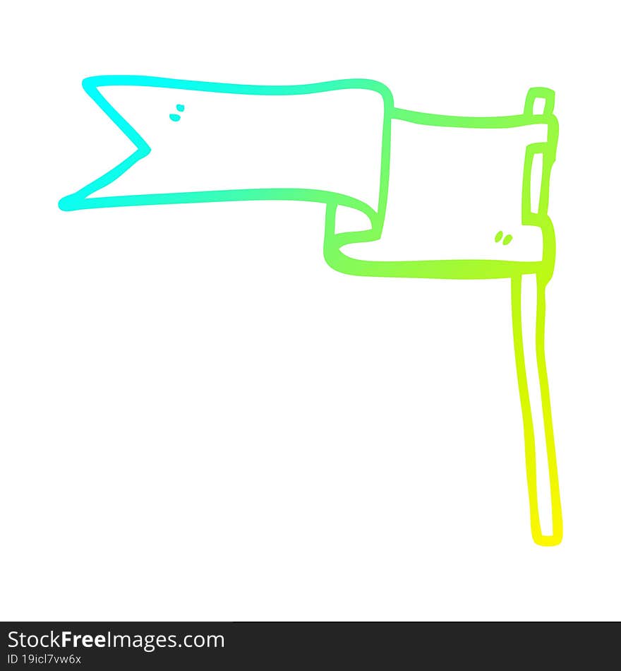 cold gradient line drawing cartoon flag