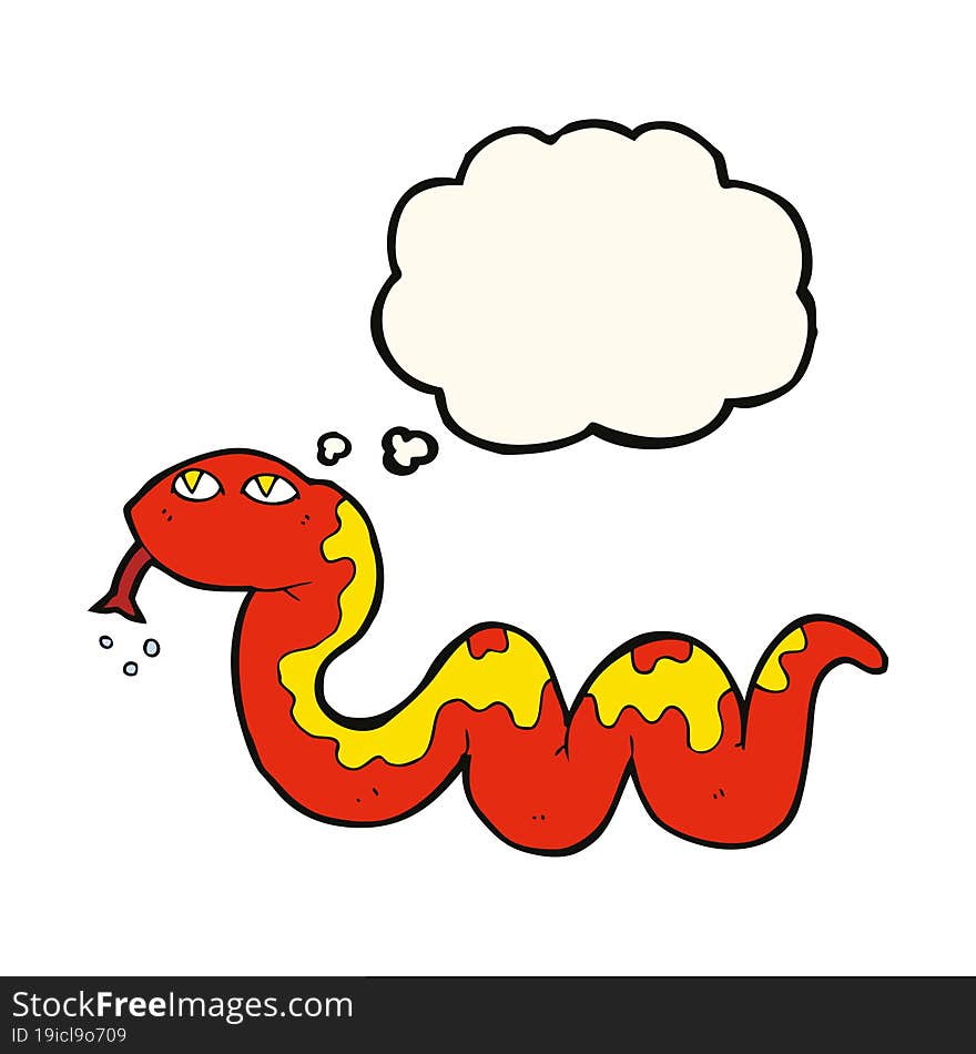 Cartoon Snake With Thought Bubble