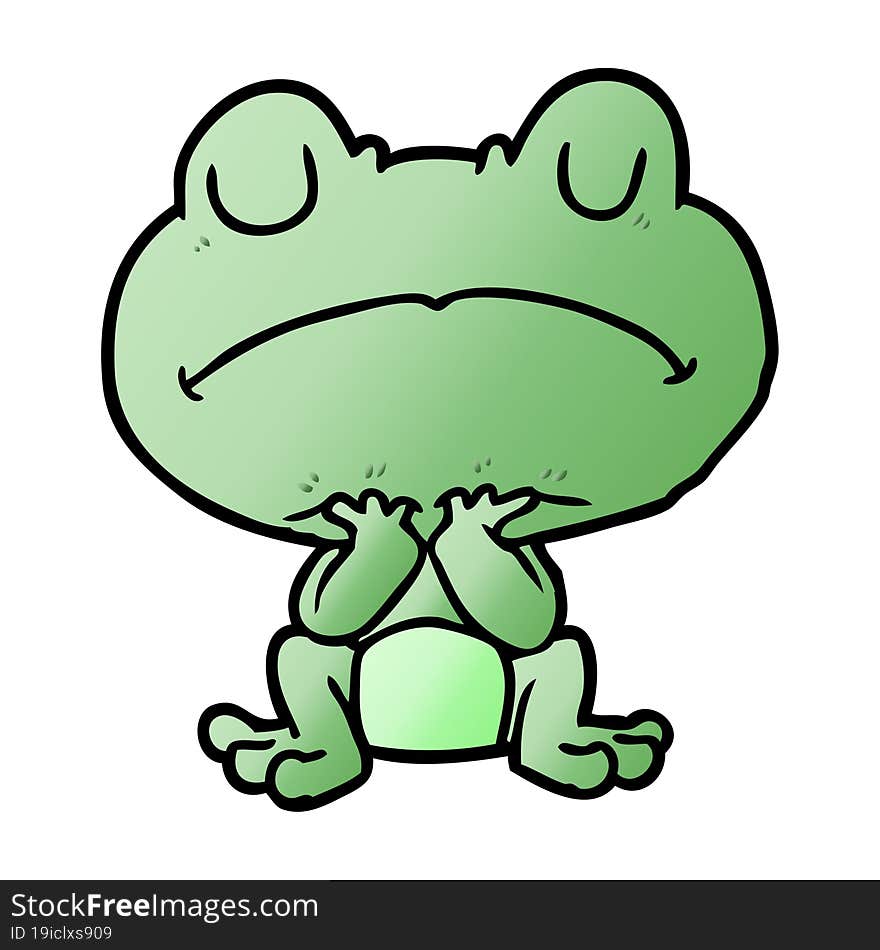 cartoon frog waiting patiently. cartoon frog waiting patiently