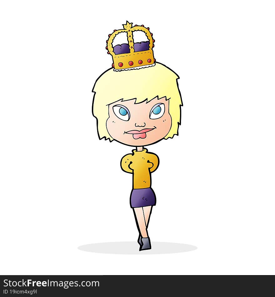 cartoon person wearing crown