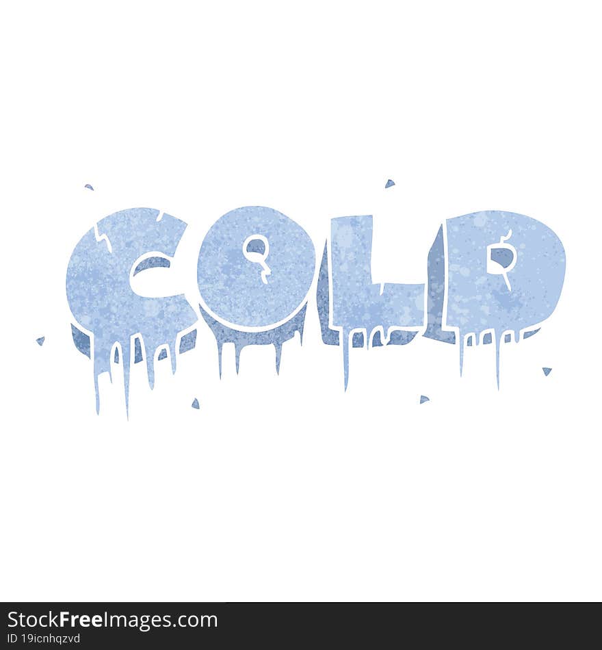 freehand retro cartoon cold text symbol