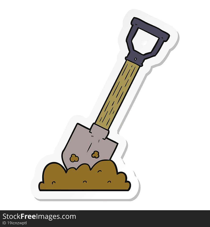 sticker of a cartoon shovel