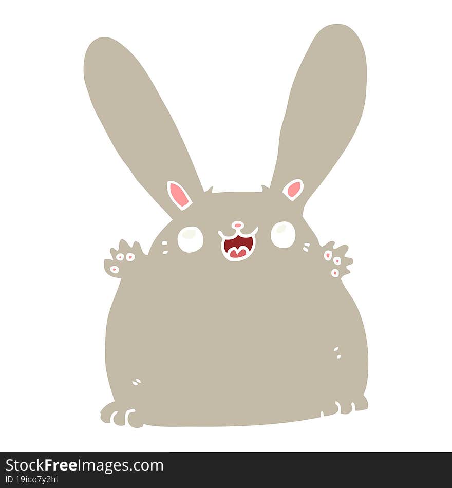 Flat Color Style Cartoon Rabbit