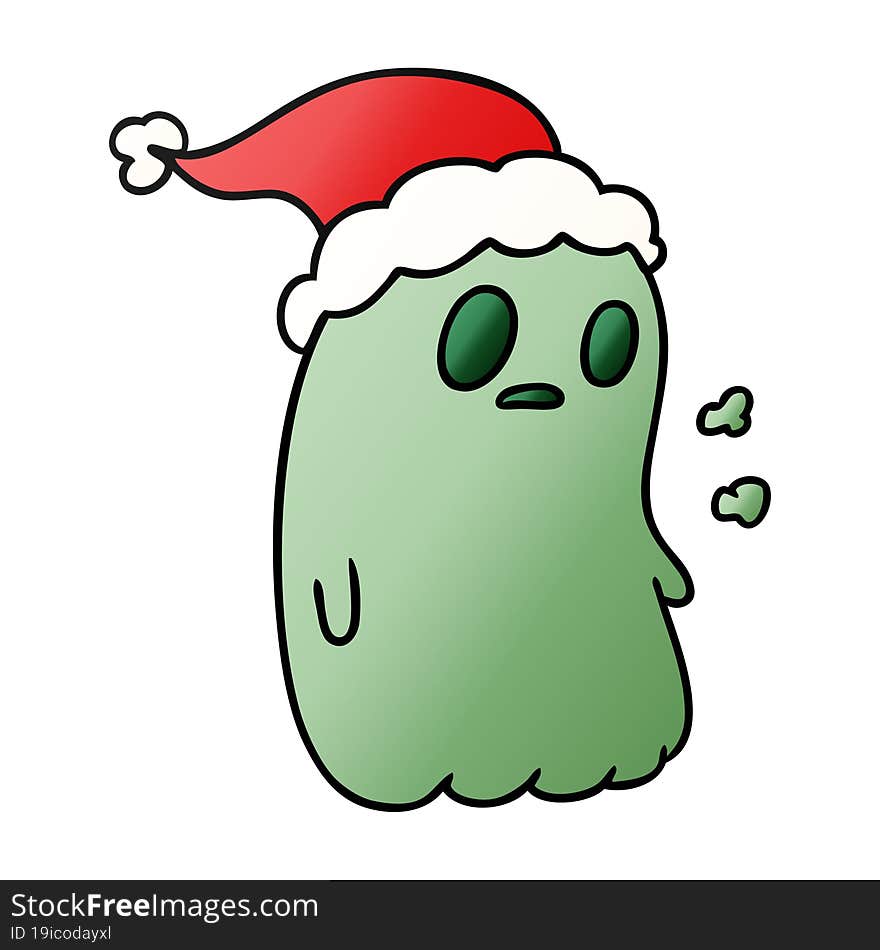 christmas gradient cartoon of kawaii ghost