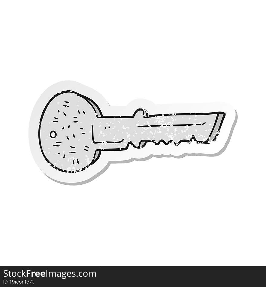 retro distressed sticker of a cartoon door key