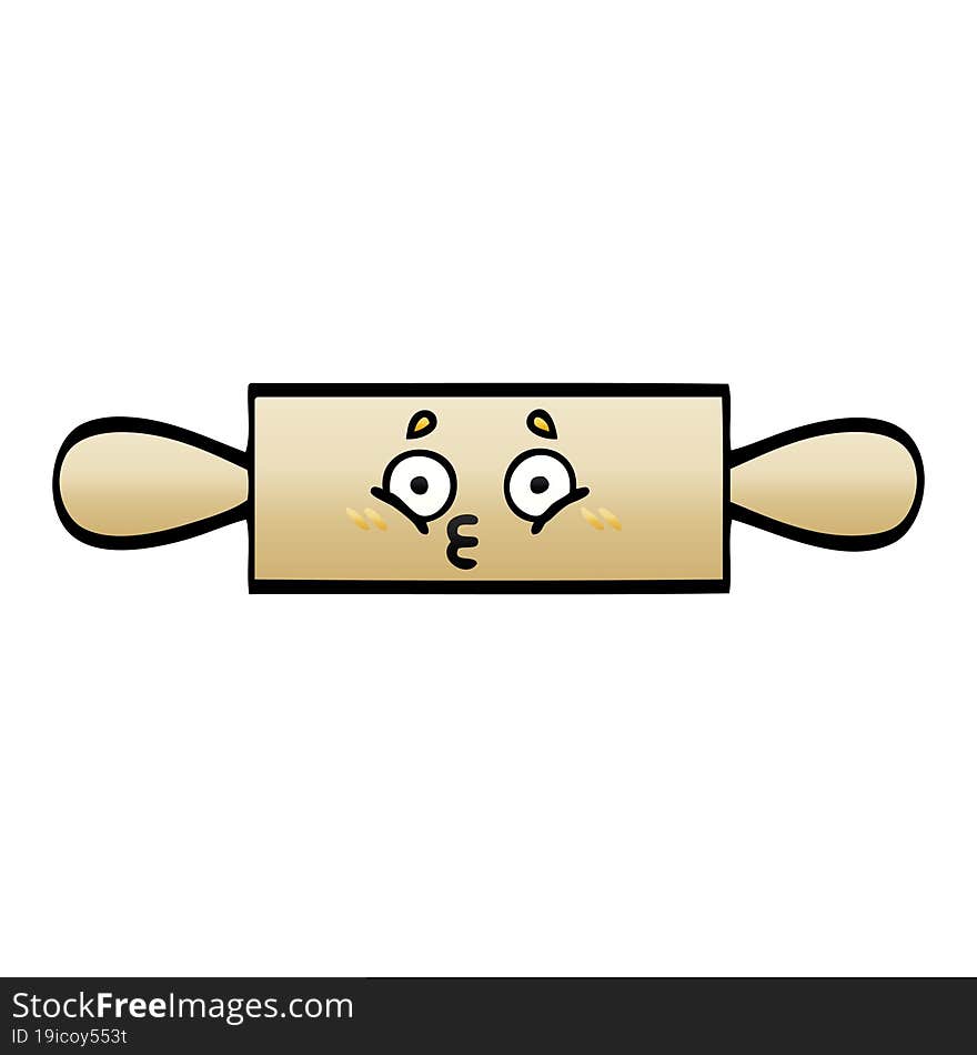 gradient shaded cartoon of a rolling pin