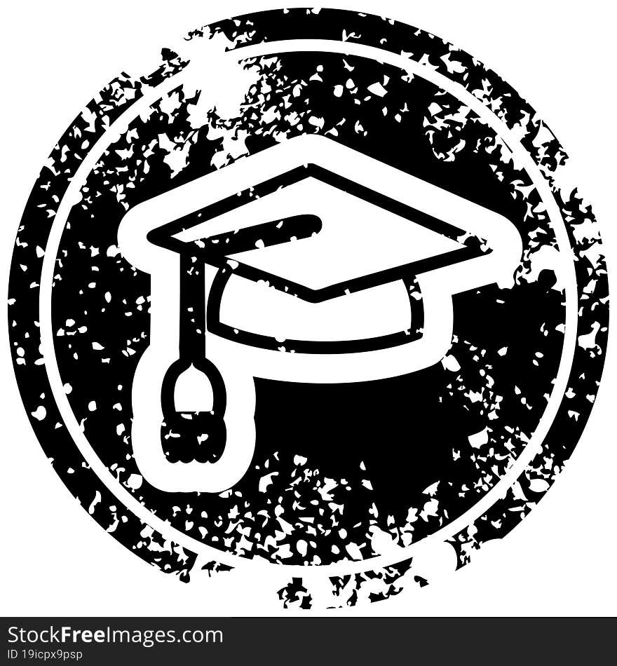 Graduation Cap Distressed Icon