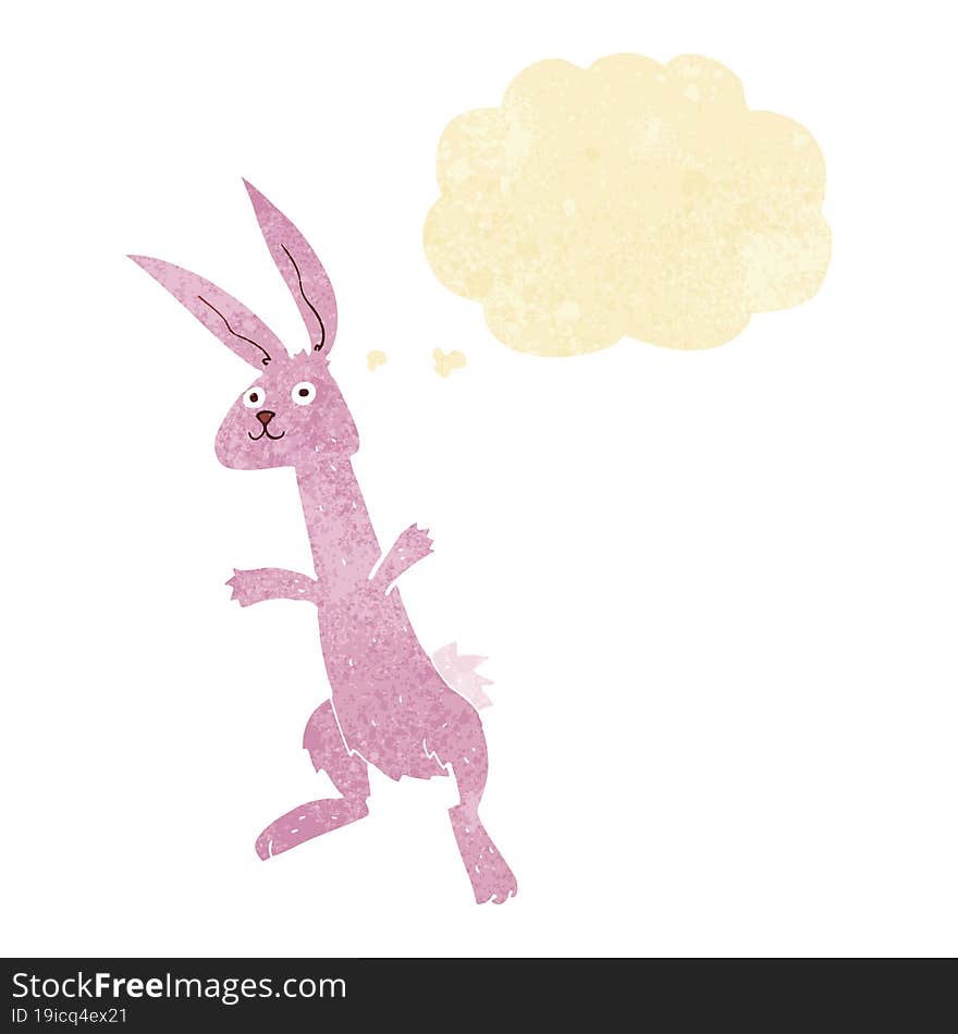 cartoon rabbit with thought bubble