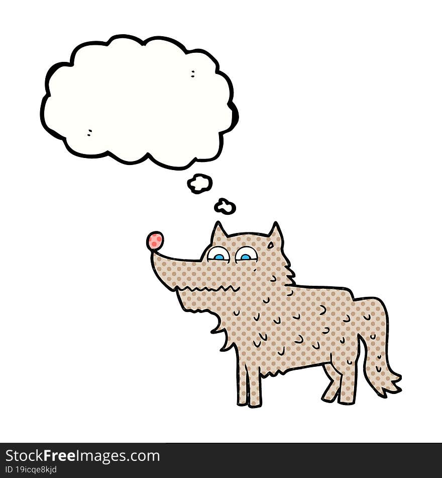 freehand drawn thought bubble cartoon dog