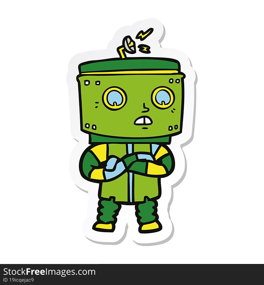 sticker of a cartoon robot