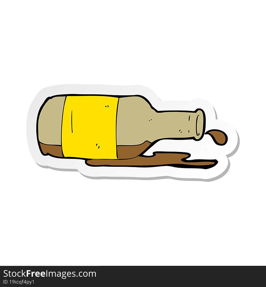 sticker of a cartoon spilled beer