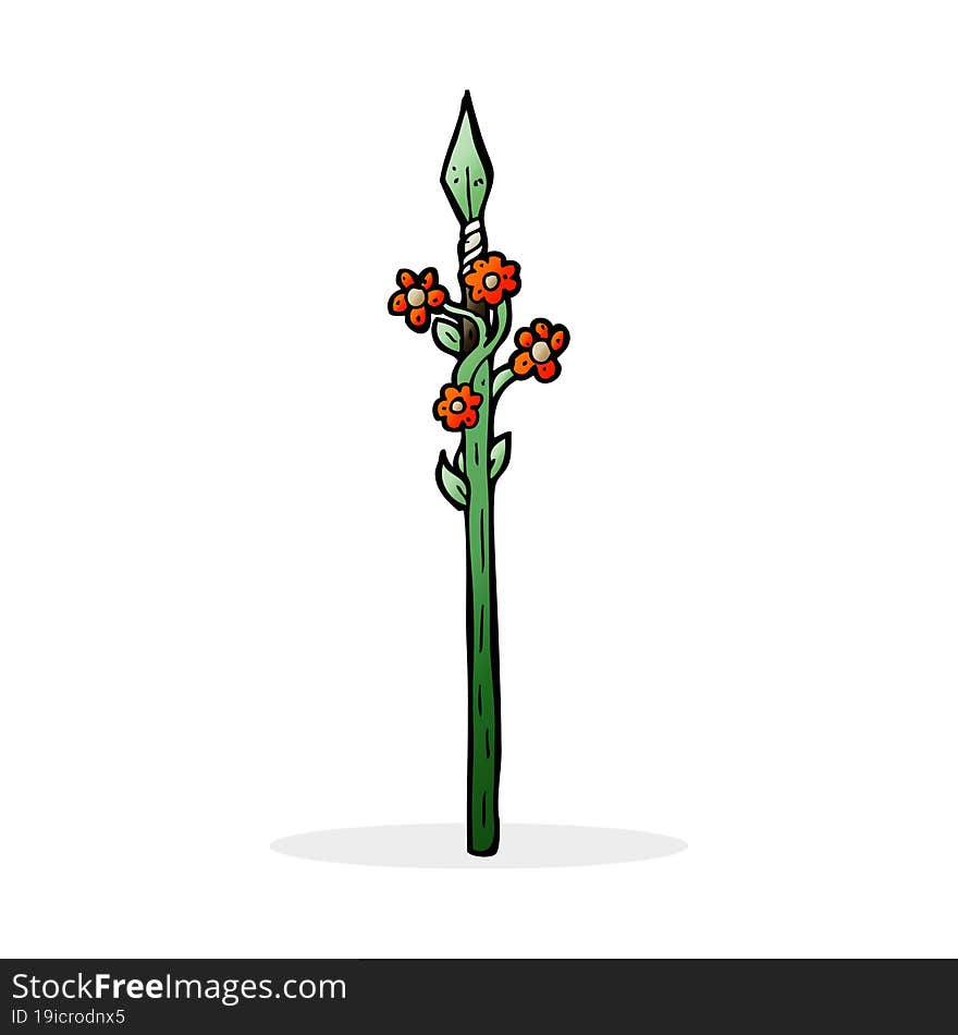 cartoon flowering spear