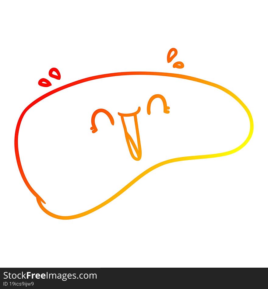 Warm Gradient Line Drawing Cartoon Healthy Liver