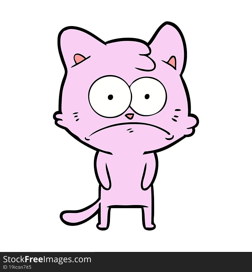 cartoon nervous cat. cartoon nervous cat