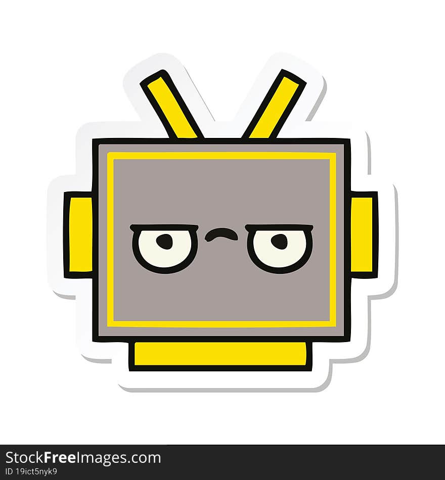 sticker of a cute cartoon robot head