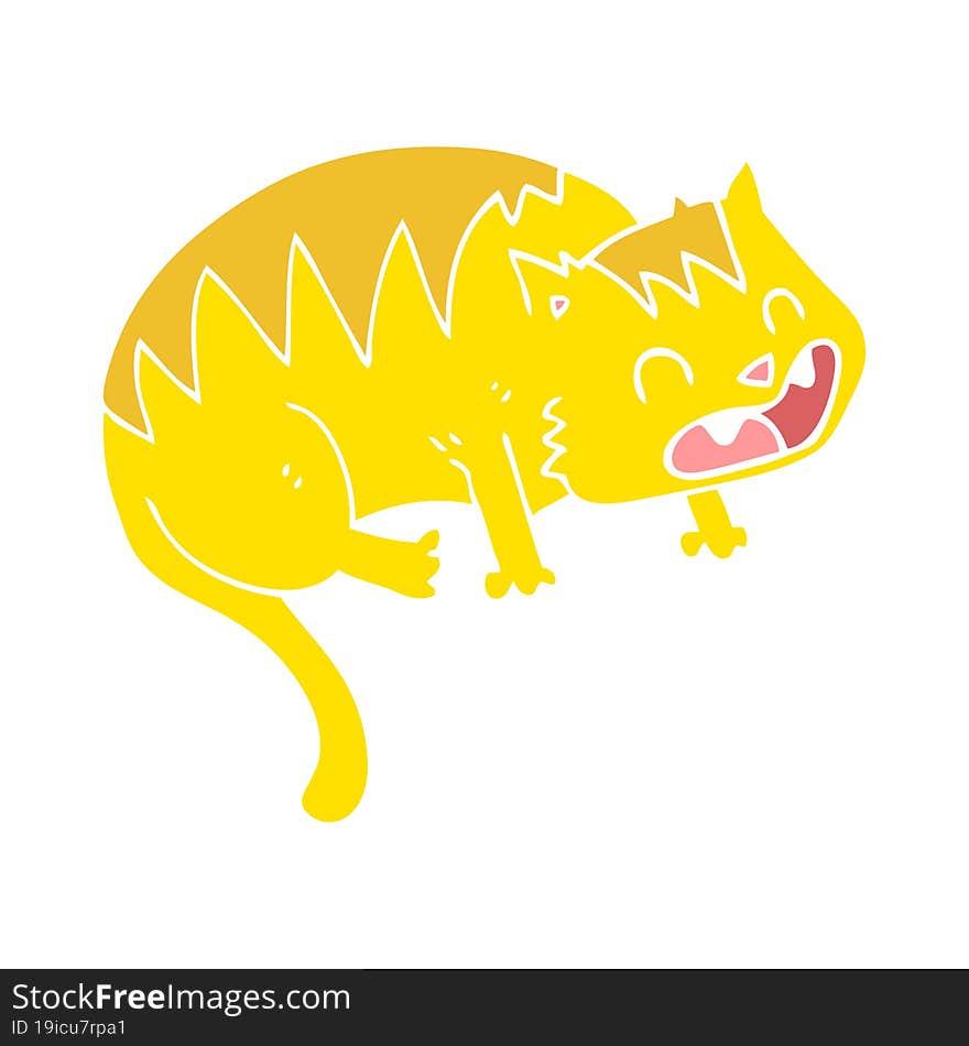 flat color illustration of cat. flat color illustration of cat