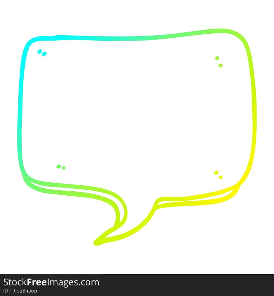 cold gradient line drawing cartoon speech bubble