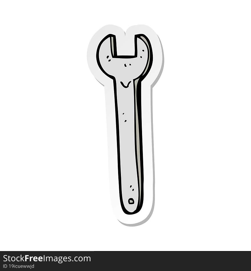 Sticker Of A Cartoon Spanner