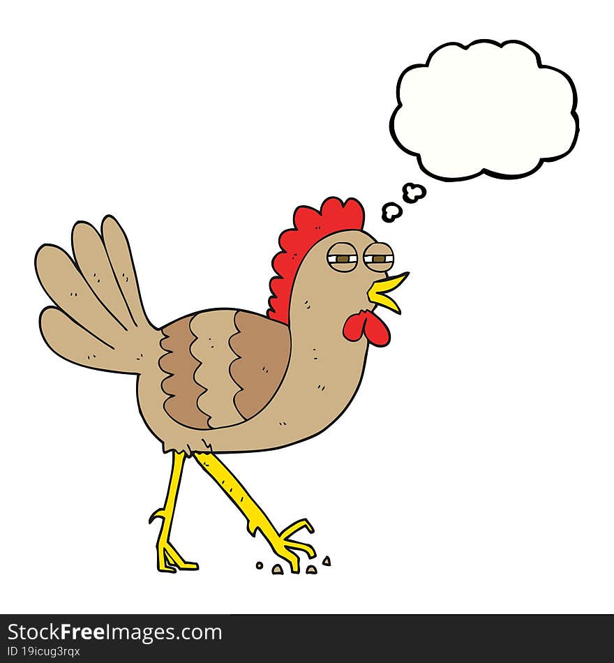 Thought Bubble Cartoon Chicken