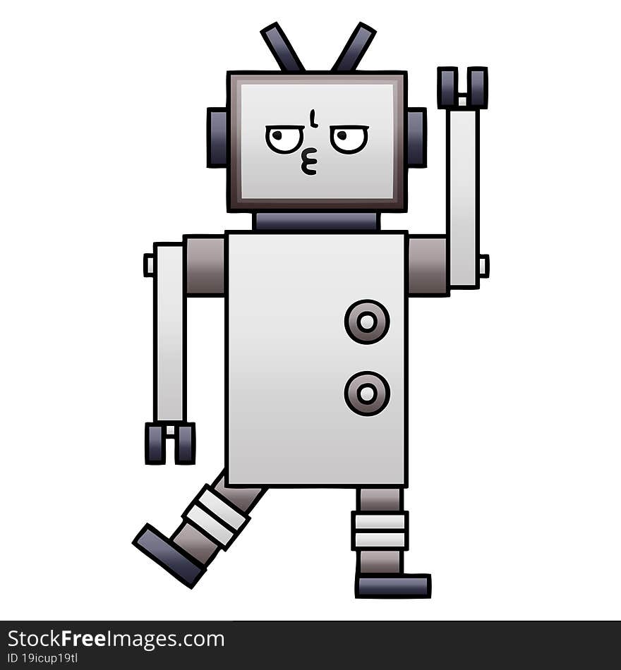 Gradient Shaded Cartoon Robot