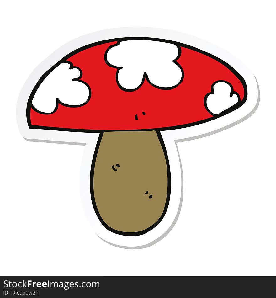 sticker of a cartoon mushroom