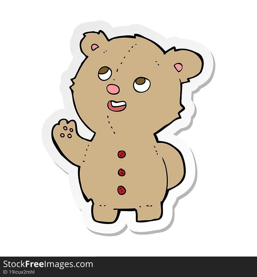 sticker of a cartoon cute teddy bear