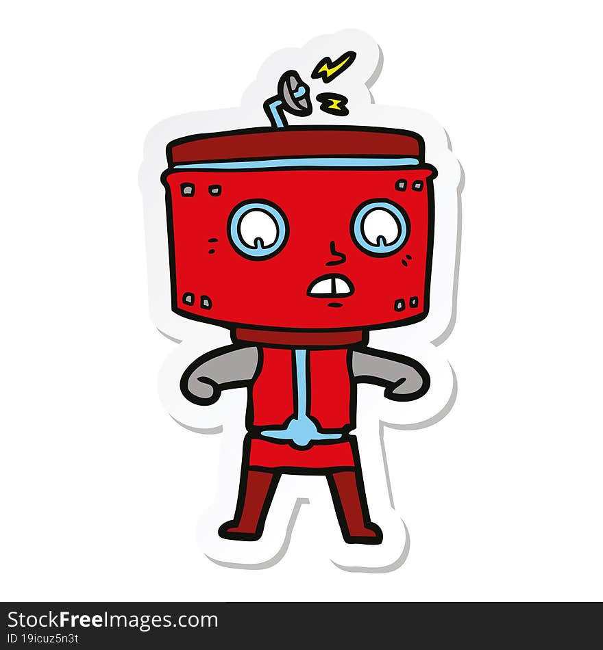 sticker of a cartoon robot