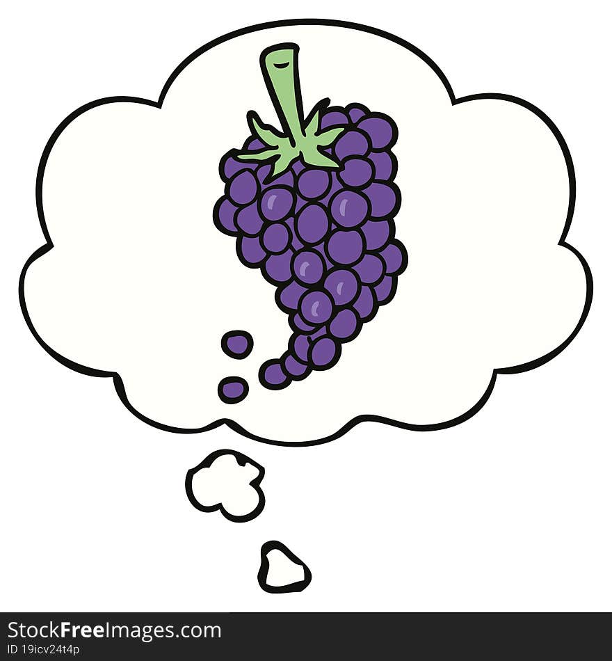 Cartoon Grapes And Thought Bubble