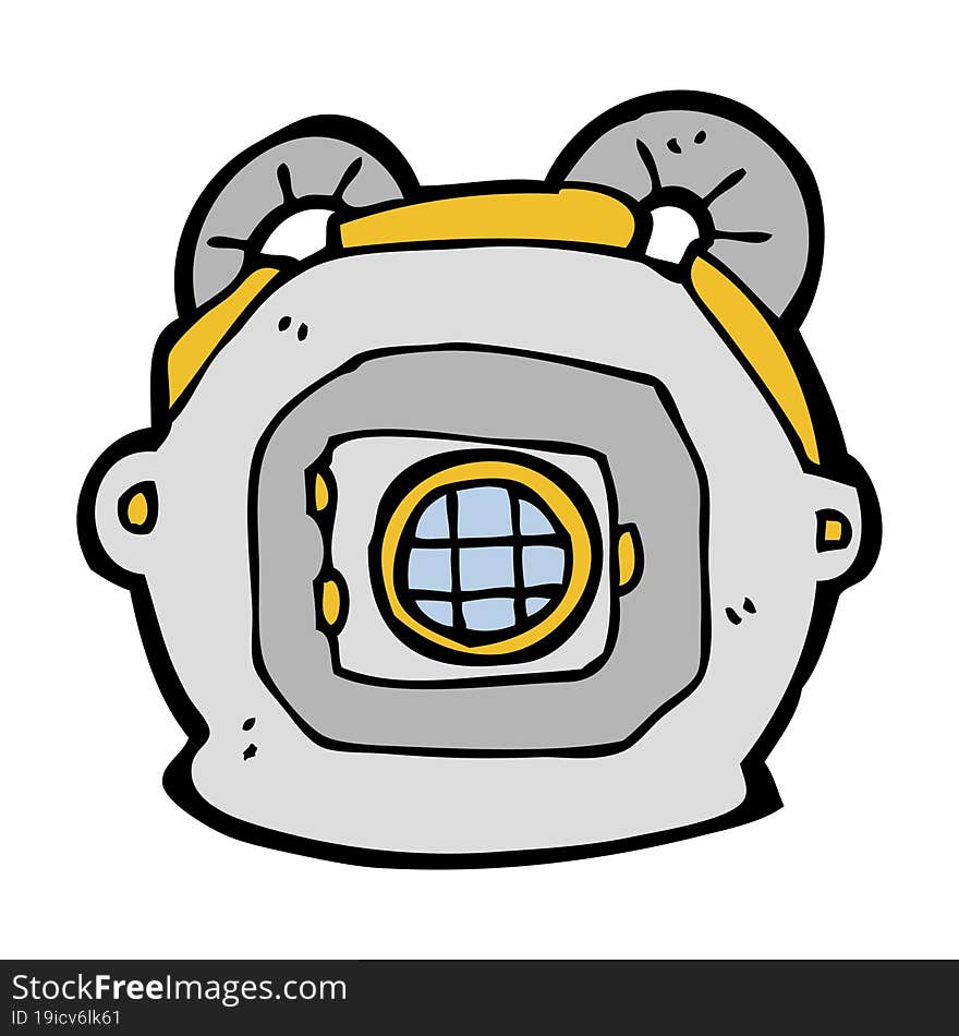 cartoon old deep sea diver helmet