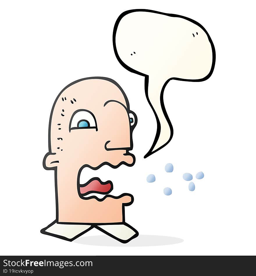 Speech Bubble Cartoon Burping Man