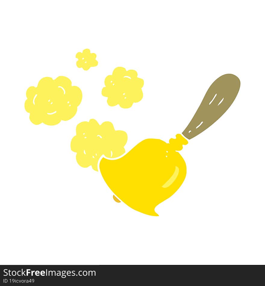 Flat Color Illustration Of A Cartoon Hand Bell