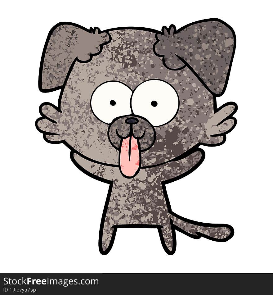 cartoon dog with tongue sticking out. cartoon dog with tongue sticking out