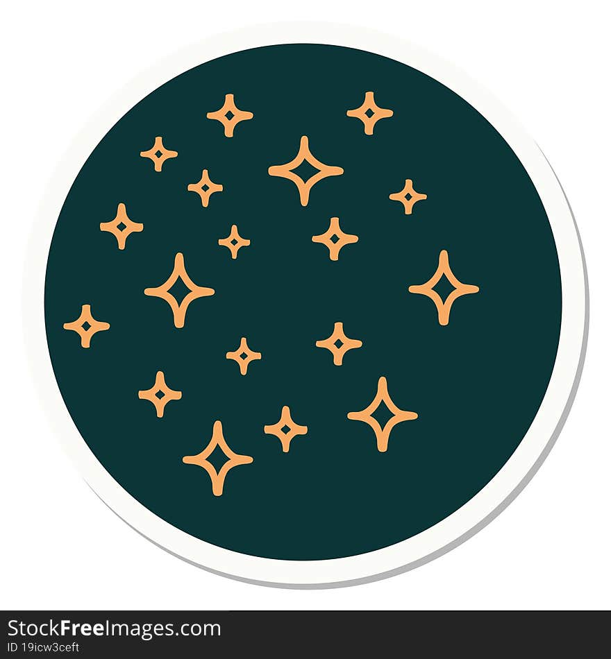 tattoo style sticker of a stars