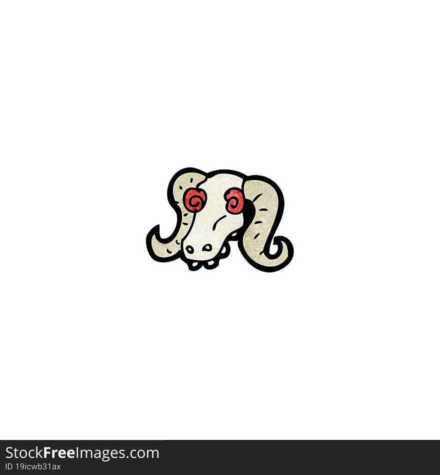 spooky ram skull cartoon