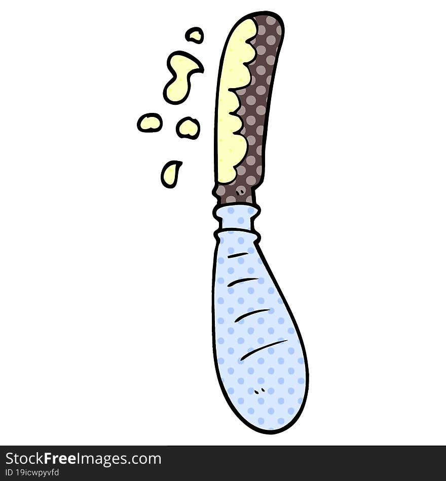 cartoon doodle butter knife