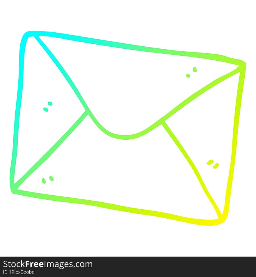 Cold Gradient Line Drawing Cartoon Letter