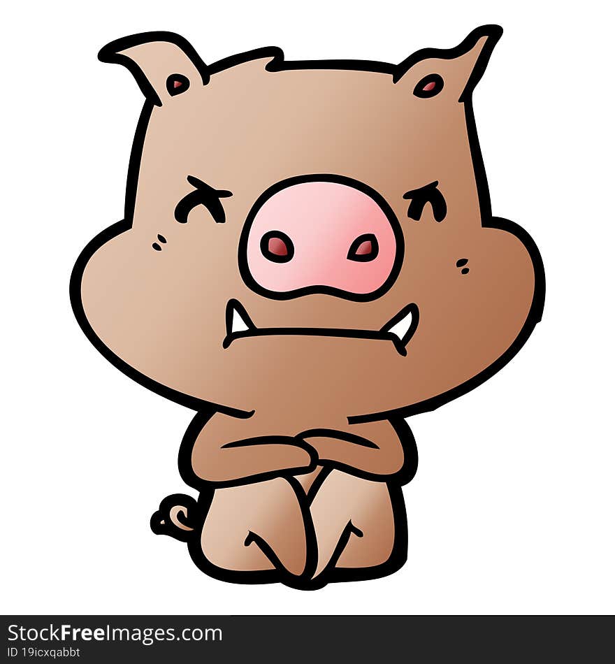 angry cartoon pig. angry cartoon pig