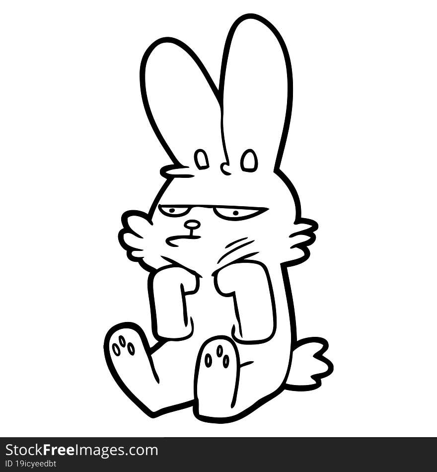 cartoon grumpy rabbit. cartoon grumpy rabbit