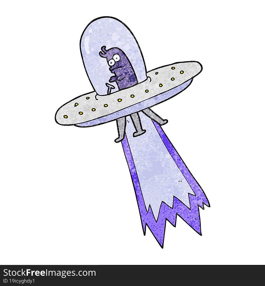 Textured Cartoon Flying Saucer