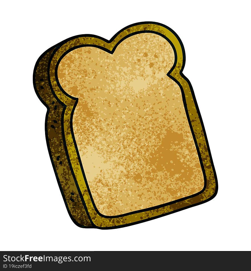 Quirky Hand Drawn Cartoon Slice Of Bread