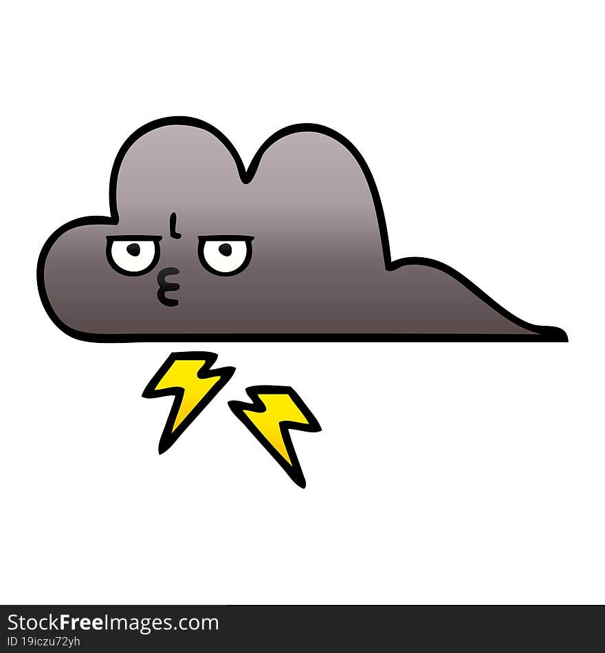 Gradient Shaded Cartoon Storm Cloud