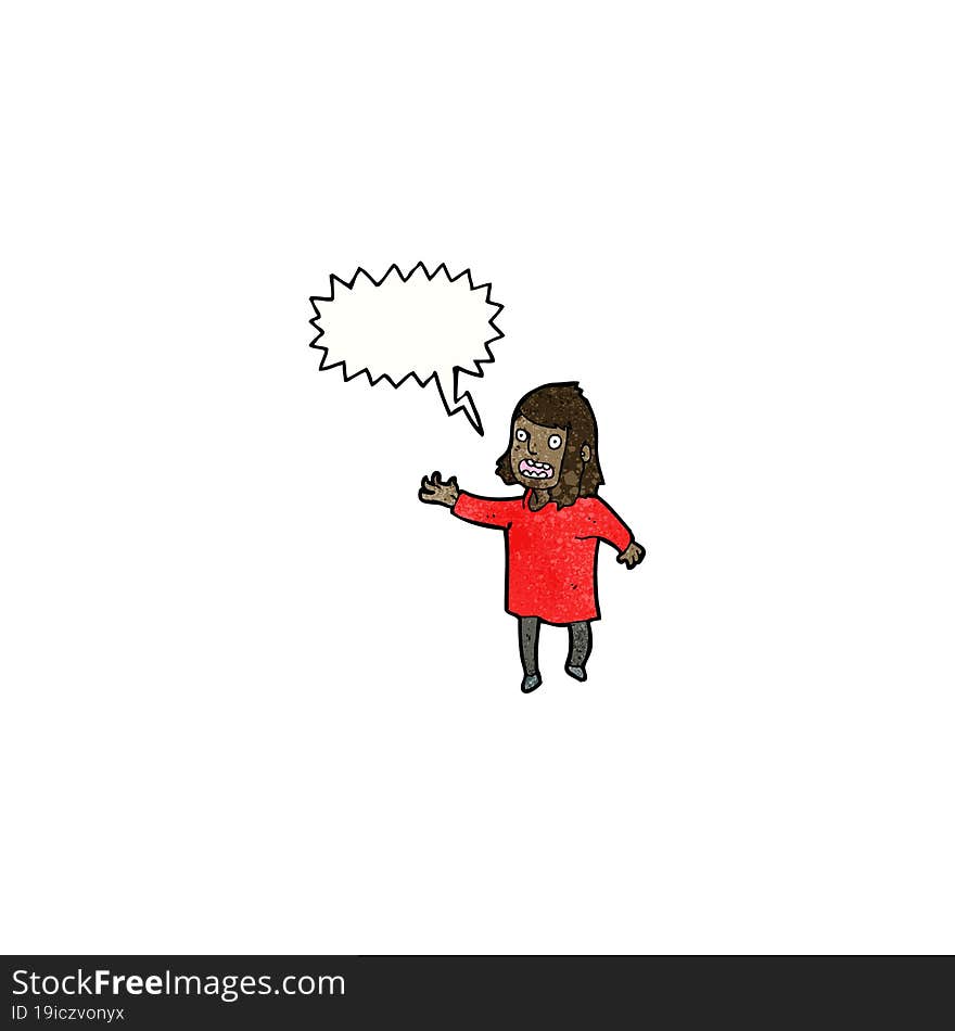 cartoon shouting woman