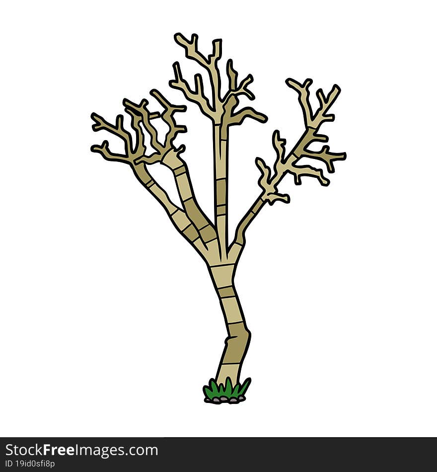 cartoon winter tree. cartoon winter tree