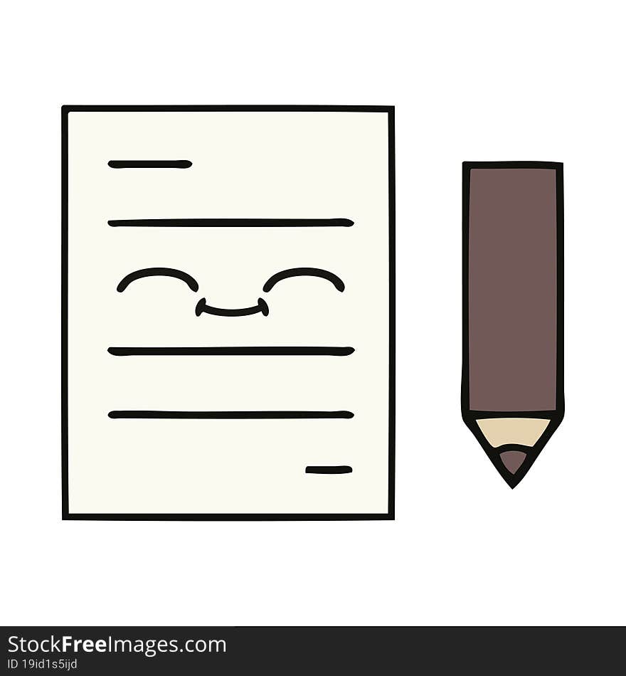 cute cartoon test paper